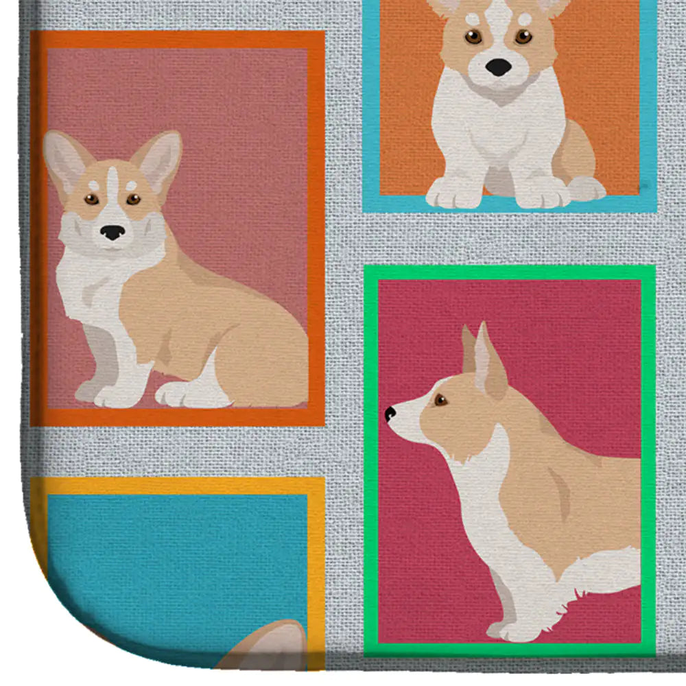 Alfombrilla para secar platos con diseño de Corgi y cárdigan de Fawn