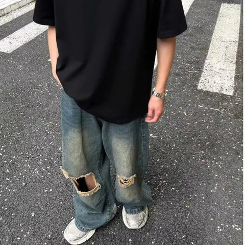 Men's Distressed Ripped Wash Jeans Frugal Finds Galore
