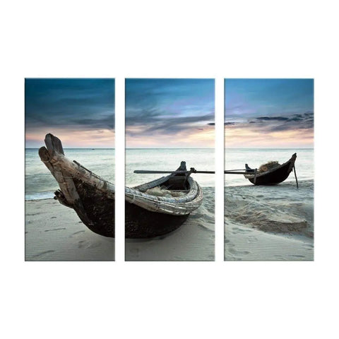 Modern Minimalist Canvas Painting - Three Boat Prints Frugal Finds Galore