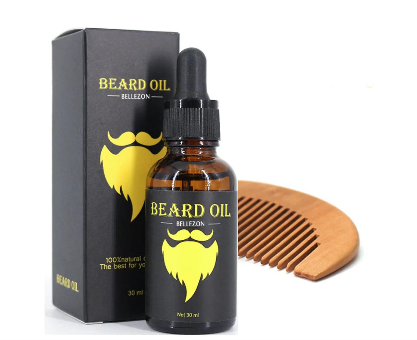 Men Beard Growth  Oil Kit Soften Hair Leave-In Conditioner