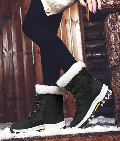 Women's Waterproof High-Top Thick Bottom Winter Boots Frugal Finds Galore