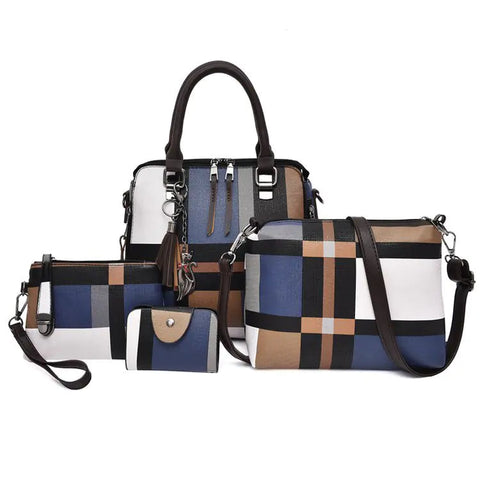 Fashion Retro Stitching Women's Handbag Purse Set Frugal Finds Galore