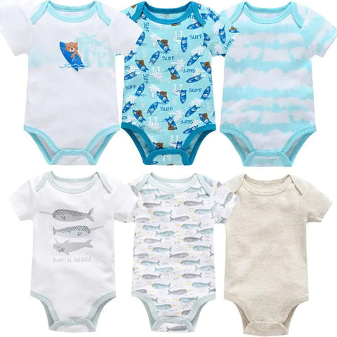 Baby Onesie Set, 6 Pieces Short Sleeve Outfit Frugal Finds Galore
