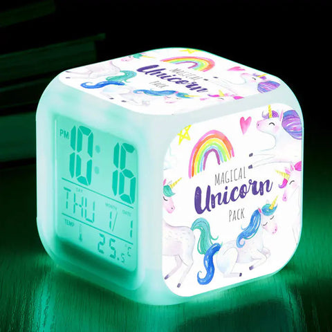 Unicorn Colorful Square Alarm Clock - Creative Design Frugal Finds Galore