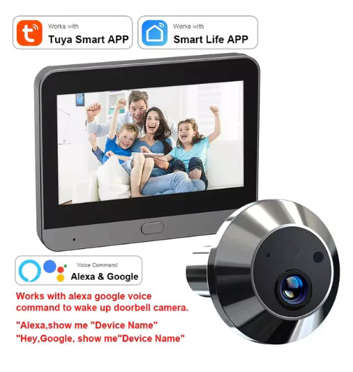 Mini Smart 3MP WiFi Door Peephole Camera