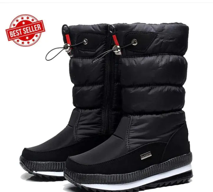 Thick waterproof and anti-ski boots for Winter