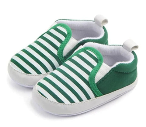 Navy Striped Baby Walking Shoes - Casual Footwear Frugal Finds Galore