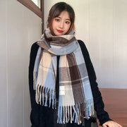 Versatile Retro Plaid Scarf with Tassels Frugal Finds Galore