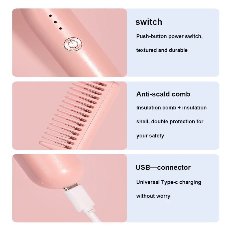 Multifunctional USB Rechargeable Hair Straightener