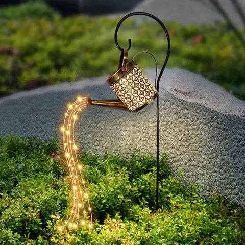 Solar Garden Kettle Lamp - Wrought Iron Outdoor Lighting Frugal Finds Galore