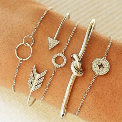 Stacked Bracelet Set #7 Silver Frugal Finds Galore