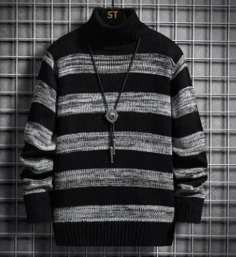 Stripe Fit High-Neck Sweater Frugal Finds Galore