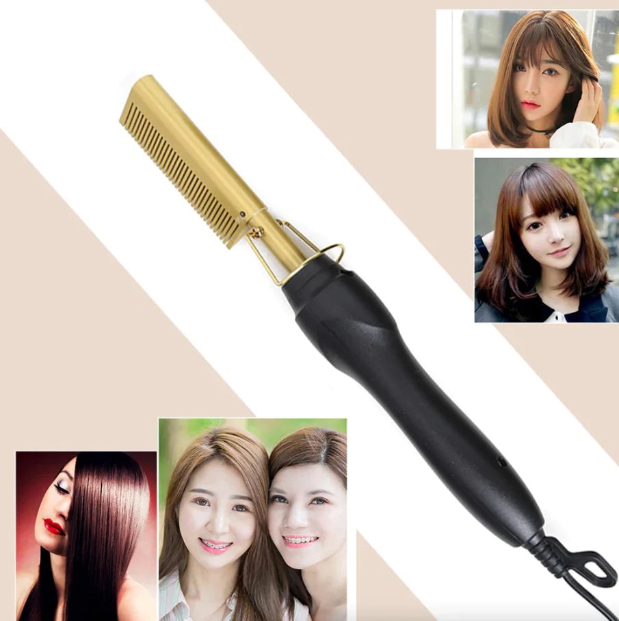 Electric Hair Straightening Heat Hot Comb Press