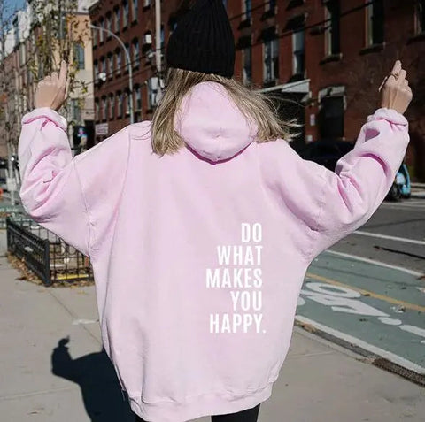 Sport Hoodie with 'Do What Makes You Happy' Print Frugal Finds Galore