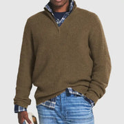 Men Casual Loose Zip Stand Collar Sweater Frugal Finds Galore