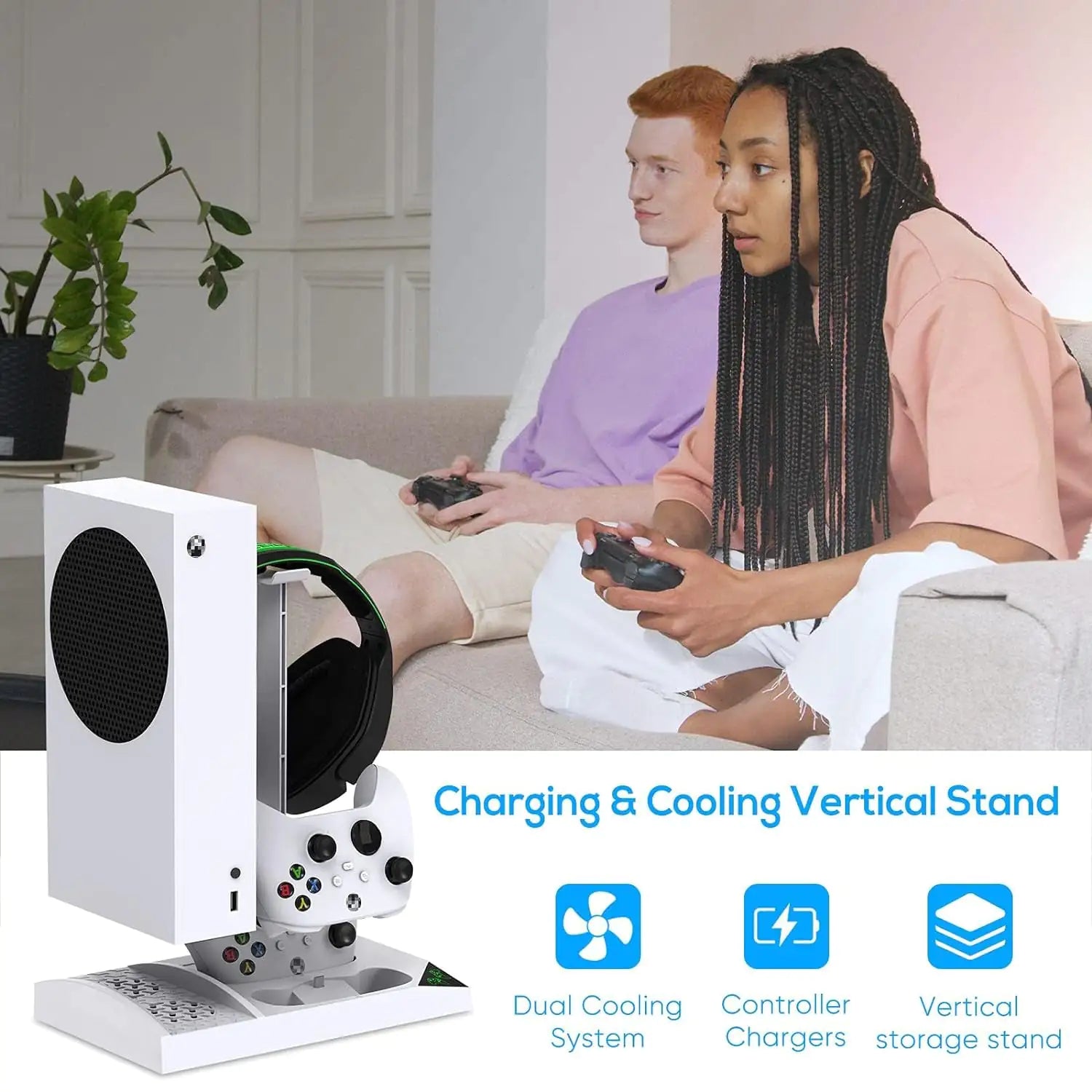 Charger Stand with Cooling Fan for Xbox Series S Console