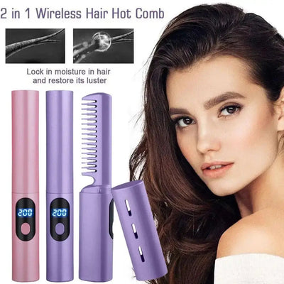 Portable 2-In-1 Hair Straightener Comb Frugal Finds Galore