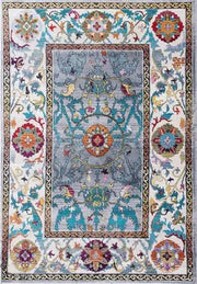 Bohemian Turkish Area Rug, Multicolor Floral Carpet Frugal Finds Galore