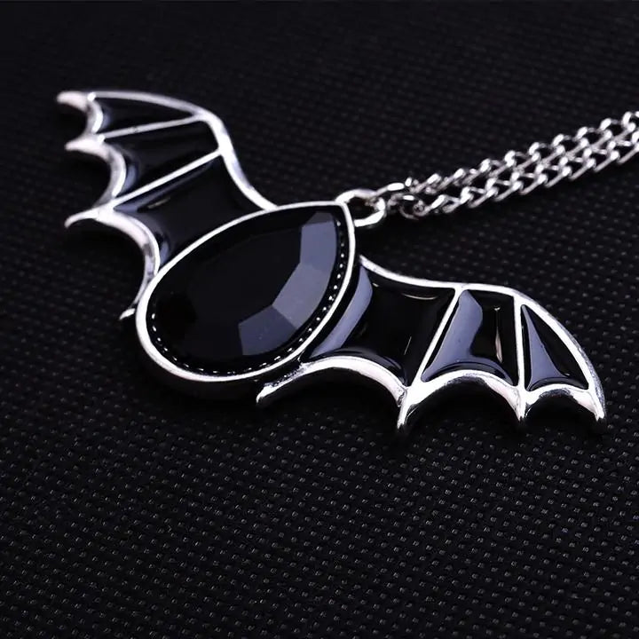 Vampire Bat Crystal Necklace