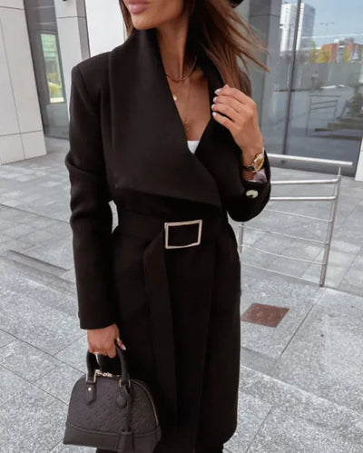 Women's V-Neck Tie Woolen Jacket Frugal Finds Galore