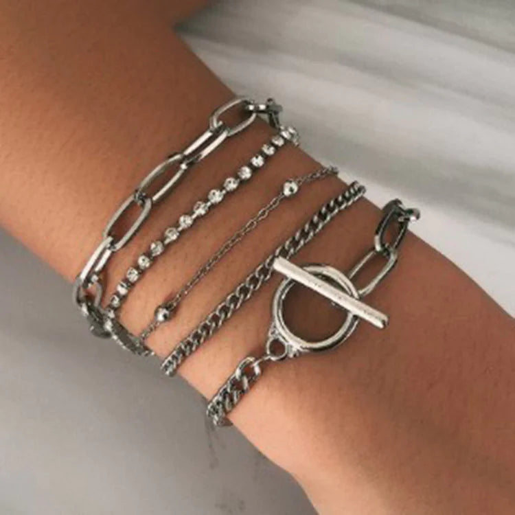 Glossy Chain Bracelet Set