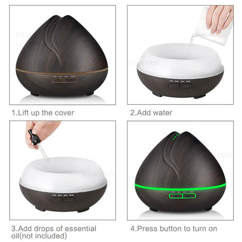 Wood Grain Humidifier with Essential Oil Diffuser Frugal Finds Galore