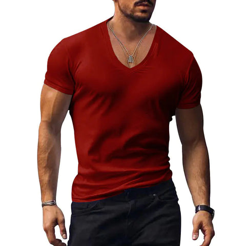 Men's Plus Size Solid Color Casual Short Sleeve T-shirt Frugal Finds Galore