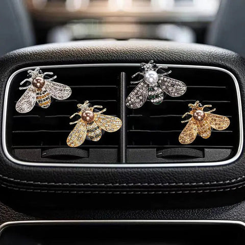 Cute Bee Car Air Freshener Clip with Pearl & Rhinestones Frugal Finds Galore