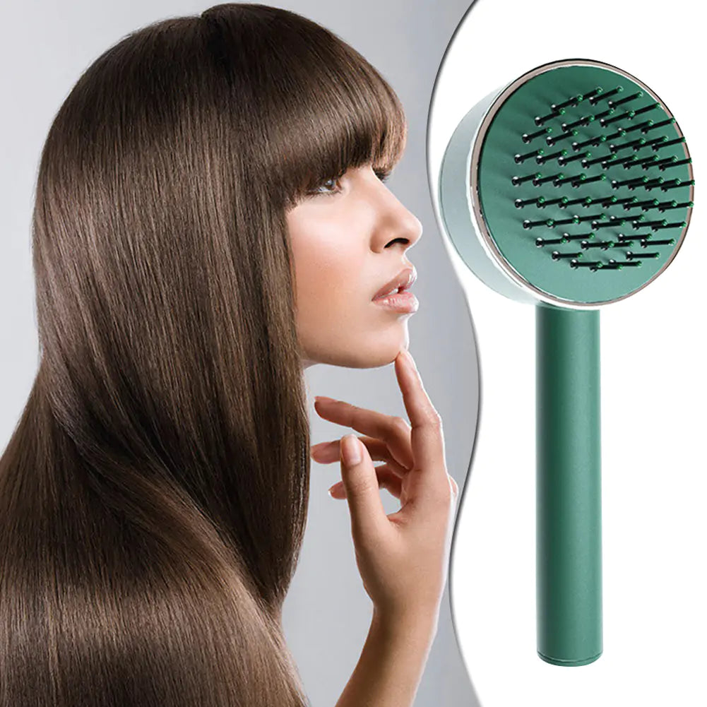 One-key Self-cleaning Fine Teeth Hair Brush