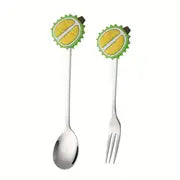 Fruit Handle Stainless Steel Spoon and Fork Set of 2 Frugal Finds Galore