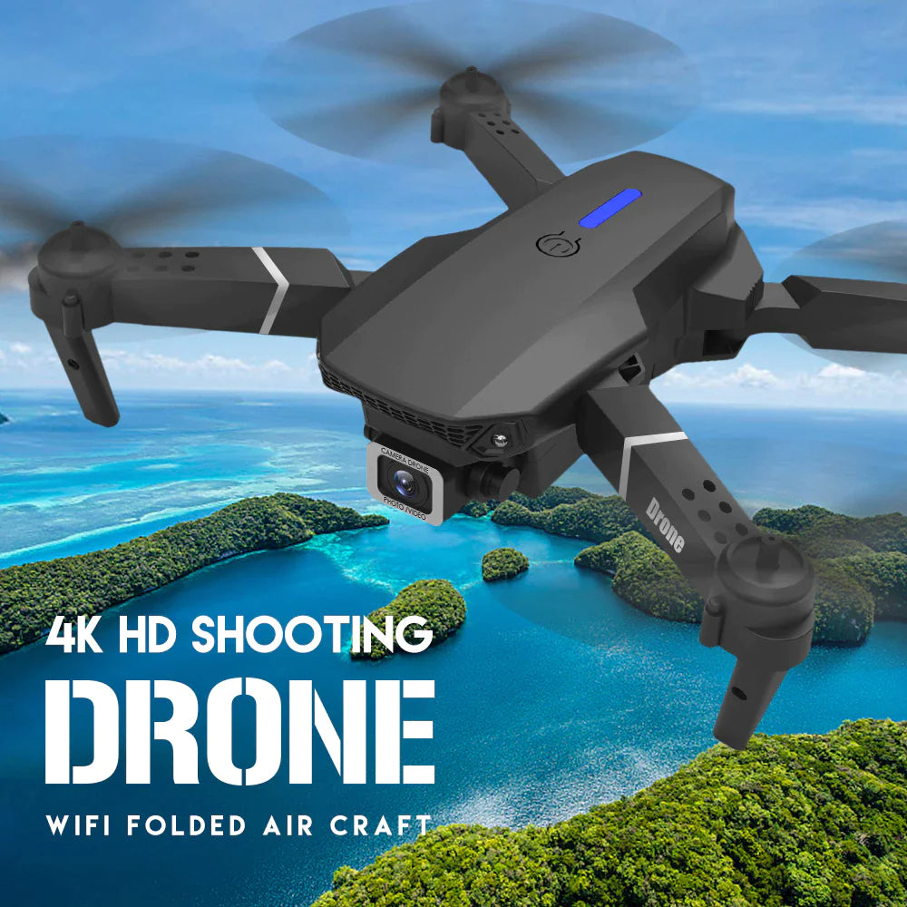 Drone With 4K HD Dual Camera WiFi FPV Foldable Quadcopter +4 Battery