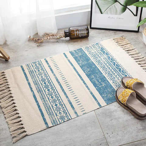 Vintage Nordic Minimalist Cotton Linen Area Rug Frugal Finds Galore
