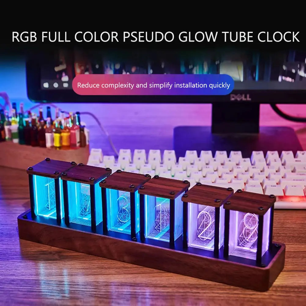 WiFi RGB Nixie Glow Tube Clock LED Digital