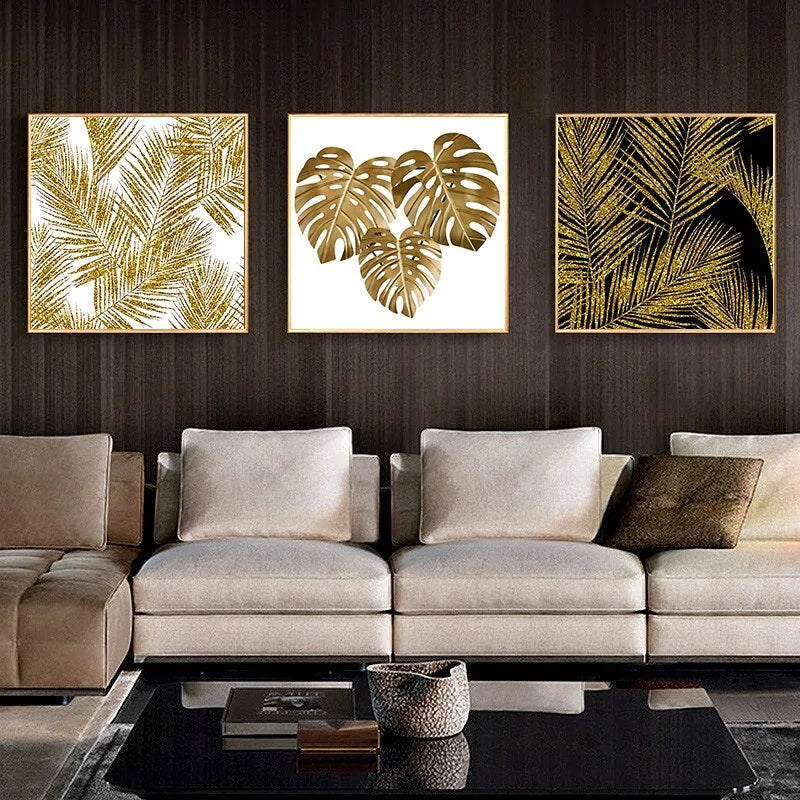 Abstract Gold Luxury Nordic Canvas Art Painting