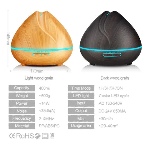 Wood Grain Humidifier with Essential Oil Diffuser Frugal Finds Galore