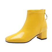 Chunky Heeled Patent Ankle Boots Frugal Finds Galore