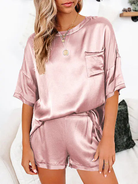 Conjunto de pijama de satén de verano para mujer