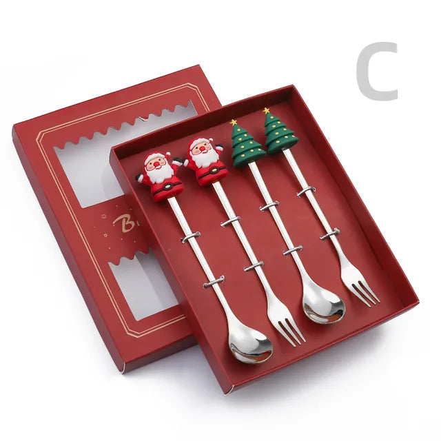 Christmas Cutlery Set: Festive Spoon and Fork