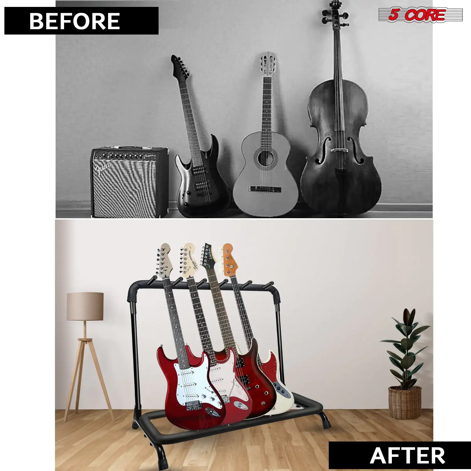 5 Slot Multi Guitar Stand