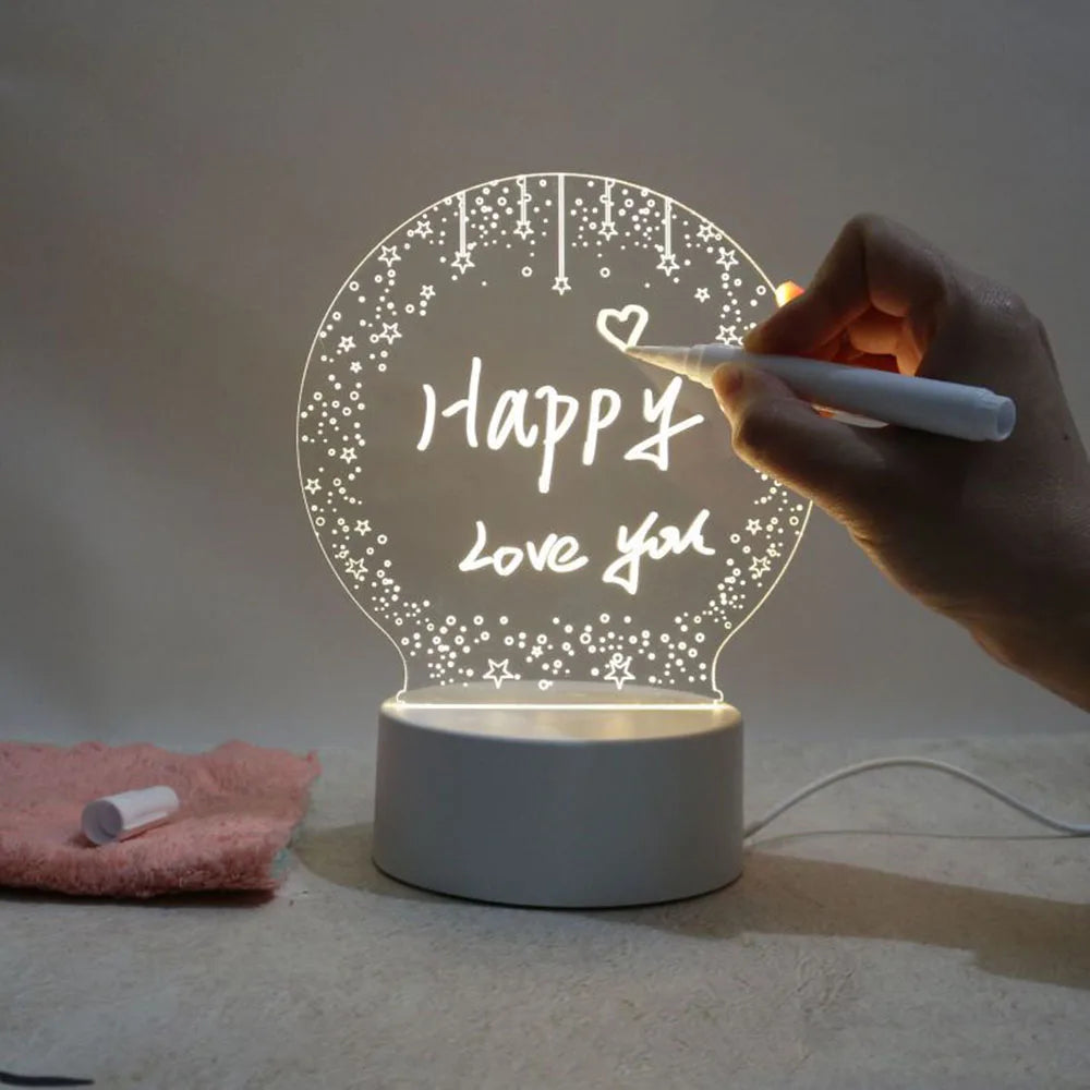 Night Light Changing Memo Board LED Lamp