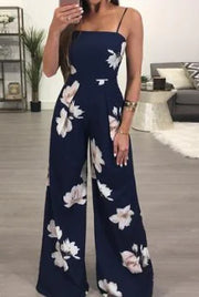 Summer Floral Backless Jumpsuit with Tie Straps Frugal Finds Galore