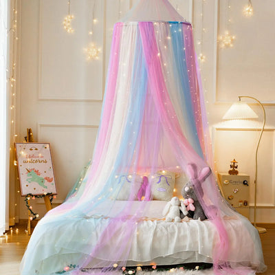 Princess White Blue Bed Canopy with Warm Fairy Lights Frugal Finds Galore