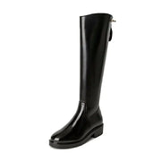 Knee-high Thick Heel Long Martin Leather Boots Frugal Finds Galore