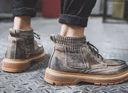 Men's High-Top Leather Martin Military Boots Frugal Finds Galore