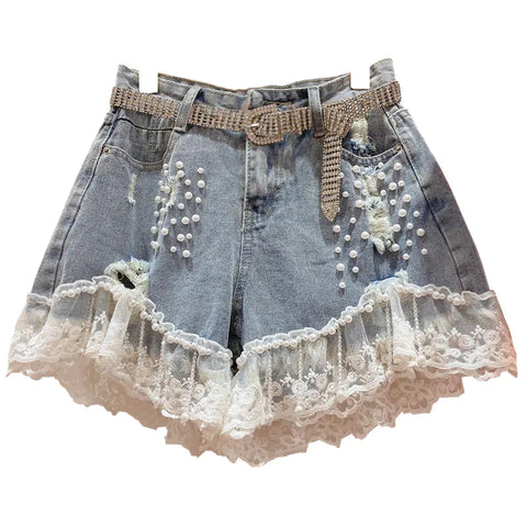 High-Waisted Diamond Korean Jeans Shorts Frugal Finds Galore
