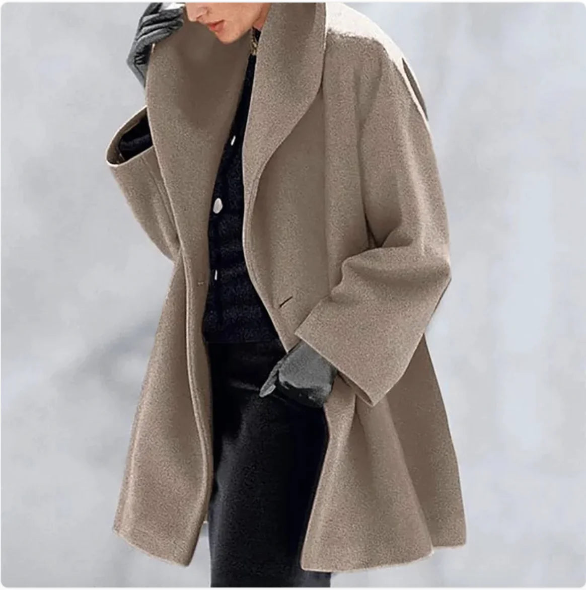 Loose Hooded Woolen Coat