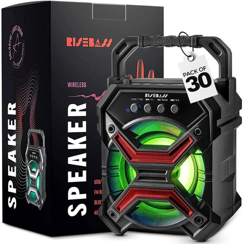 Portable Wireless Bluetooth Speaker with TWS Function - Rechargeable Bluetooth Speaker - LES flashing Lights Frugal Finds Galore