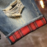 Men's Casual Knee-Length Jean Shorts with Distressed Details Frugal Finds Galore