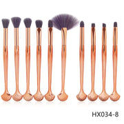 10-Piece Shell Makeup Brush Set - Beauty Tools Frugal Finds Galore