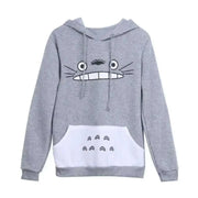 Long sleeve hoodie featuring a charming Totoro print, perfect for adding whimsy to your wardrobe.